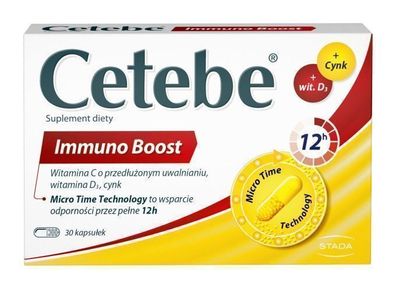 Cetebe Immuno Staerkung, 30 Kapseln - Vitamin C Nahrungsergaenzung fuer die Immunab