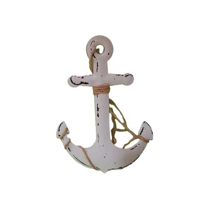 Anker Anhänger aus Metall mit Juteband Weiß 15cm