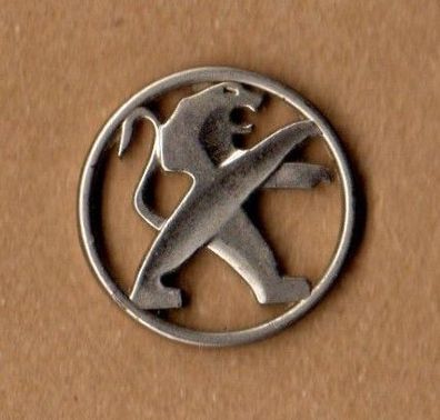 Einkaufswagen Chip Münze " Peugeot " Löwe Logo Automarke Metall edel