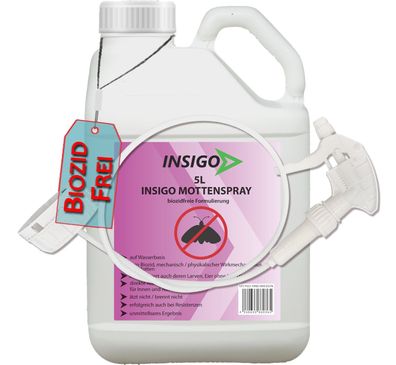 INSIGO 5L + Trigger Anti Mottenspray Mottenmittel Kleidermotten Mottenschutz Abwehr