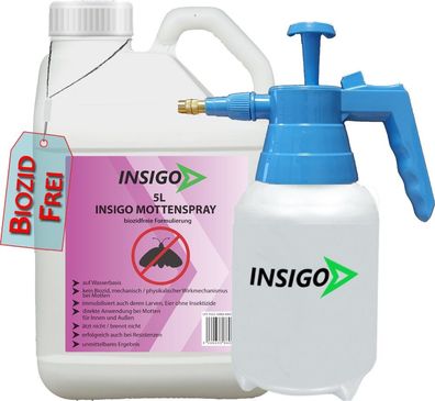 INSIGO 5L + 2L Sprüher Mottenspray Mottenmittel Kleidermotten Mottenschutz Abwehr
