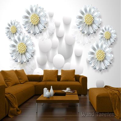 Vlies Fototapete Wandtapete Wandbilder Tapeten 3D Chrysantheme Ball Blume 1614