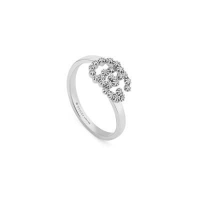 Gucci - YBC481650001 - 18kt Weißgold, Diamanten - GG -Laufring in 18 kt Weißgold und