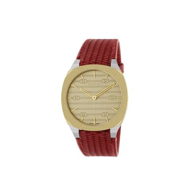 Gucci - Ya163415 - 34 mm Edelstahl und 18 kT gelb Gold plattiert mehrschicht