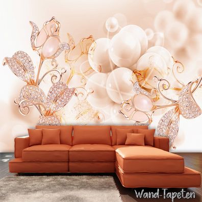 Vlies Fototapete Wandtapete Wandbilder Tapeten 3D Luxus Moderne Blume 1617