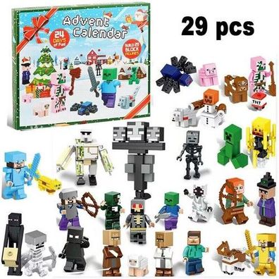 Christmas Advent Calendar Minecraft Building Blocks Figures Toys