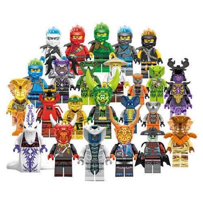 Set mit 24 Ninjago Minifiguren Kai Jay Sensei Wu Meister Bausteine Spielzeug S