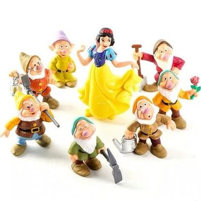 8Pcs Schneewittchen Mini Acton Figuren Anime Cartoon Prinzessin Mini Spielzeug