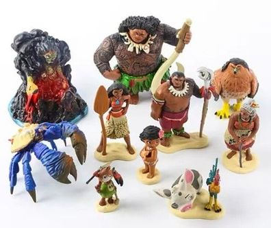 10tlg. Set Vaiana Figuren Kuchenaufleger Cake Topper Geschenk Geburtstag Figur
