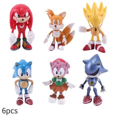 6pcs/Set Metal Sonic, Miles, Knuckle, Marine, Blaze, Igel Figuren Minifiguren