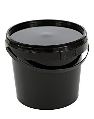 PP-Eimer 03000ml mit Deckel, rund, schwarz, PZH-geprüft