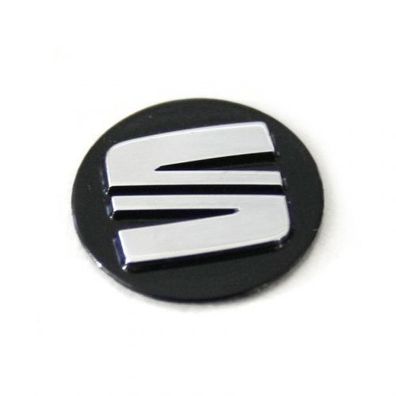 Original Seat Emblem Zeichen Plakette Aufkleber schwarz/ chrom 5FA837891BUW