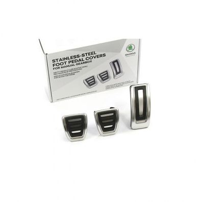 Original Skoda Pedalkappen 3-teilig Edelstahl gebürstet Schaltgetriebe 5E1064200