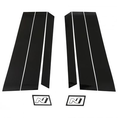 Original Hyundai N-Dekorset B/ C-Säule Emblem 6-teilig Logo schwarz 9999Z057090