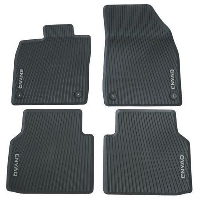 Original Skoda Enyaq Allwetterfussmatten Gummi Fußmatten schwarz/ grau 5LA061500
