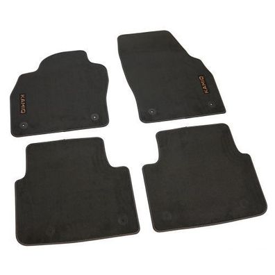 Original Skoda Kamiq Premium Textilfußmatten 4x Stoffmatten schwarz kupfer 658061270B