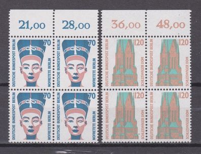 Berlin 1988 postfrisch Sehenswürdigkeiten 4er Block mit Oberrand MiNr. 814-815