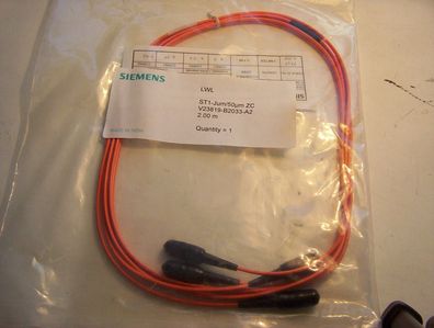 LWL Glasfaser Patchkabel Duplex 50/125µm ST-ST 2m Infinieon V23819-B2033-A2