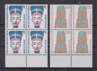 Berlin 1988 postfrisch Sehenswürdigkeiten 4er Block mit Unterrand MiNr. 814-815