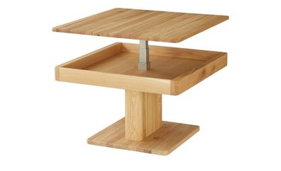 Couchtisch höhenverstellbar 70x70cm "Timo I" Wildeiche massiv geölt