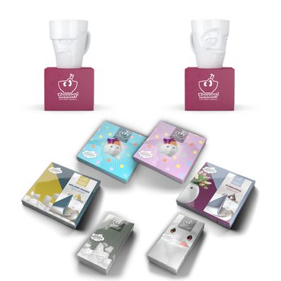 Fiftyeight Henkelbecher-Set 2-tlg. 350 ml + Servietten Nr 012 weiß Kaffeebecher Mug