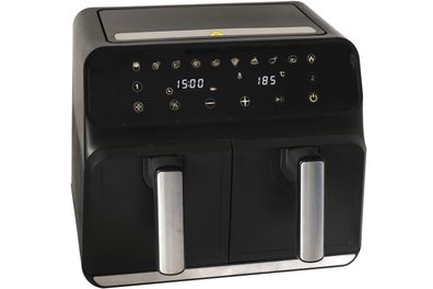 DESKI Doppel Heißluftfritteuse 2 x 4 Liter Schwarz 1700 W Touch Menüwahl