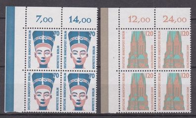 Berlin 1988 postfrisch Sehenswürdigkeiten 4er Block Ecke oben links MiNr. 814-815