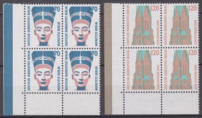 Berlin 1988 postfrisch Sehenswürdigkeiten 4er Block Ecke unten limks MiNr. 814-815