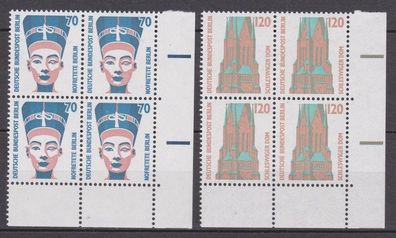 Berlin 1988 postfrisch Sehenswürdigkeiten 4er Block Ecke unten rechts MiNr. 814-815