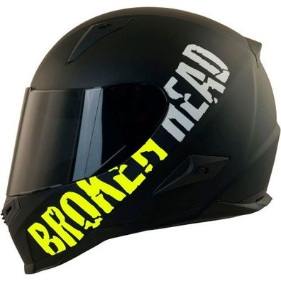 Broken Head BeProud Gelb Motorradhelm + Schwarzes Visier (Größe XS, S, L)