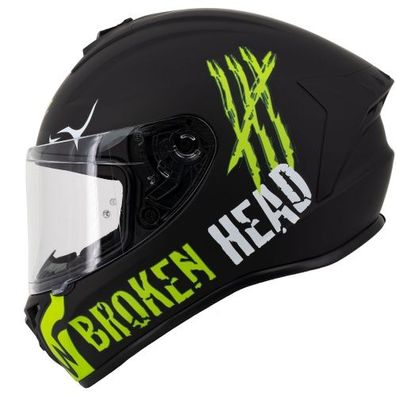Broken Head Integralhelm Adrenalin Therapy 4X Schwarz-Grün Matt