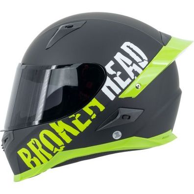Broken Head Sport-Integralhelm BeProud Pro Grün Ltd. Edition + Schwarzes Visier