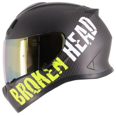 Broken Head BeProud Carbon Gelb Ltd. Edition + Gold Verspiegeltes Visier (Größe L)