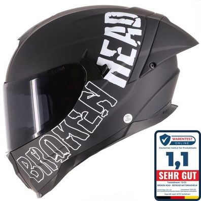 Broken Head Integralhelm BeProud Pro Sport Black Edition Sonnenblende + Schwarzes Vis