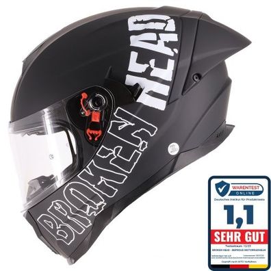 Broken Head BeProud Pro Sport Integralhelm BLACK Edition Mit Sonnenblende