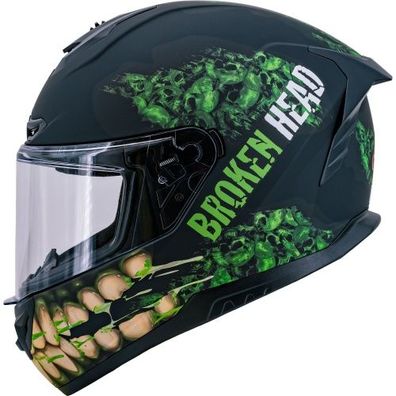 Broken Head Integralhelm Broken Skull Green Grinder