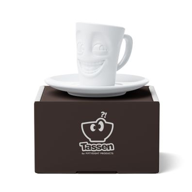Fiftyeight Espressotasse Witzig 80 ml weiß Mokkatasse