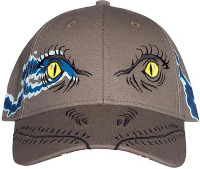 Jurassic Park Dinosaurier Cap - Graue Novelty-Kappe mit 3D-Dino-Gesicht