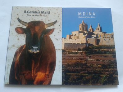 Original 2x2 euro 2025 Malta Gdina und Maltesischer Ochse im Folder - SOFORT