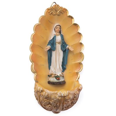 Mariafigur in Wandnische - Polyresin Heiligenfigur 14,5 cm - Dekofigur religiös
