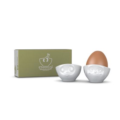 Fiftyeight Eierbecher-Set Nr. 1 Küssend Verträumt weiß