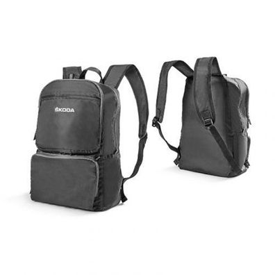 Original Skoda Faltbarer Rucksack Träger Backpack Lifestyle Tasche grau