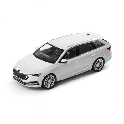 Original Skoda Octavia 4 (NX) Combi Modellauto 1:43 Miniatur weiß 5E7099300S9R