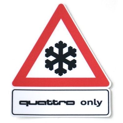 Audi quattro only Aufkleber Logo Sticker Schneeflocke Winter Schriftzug A16-1972