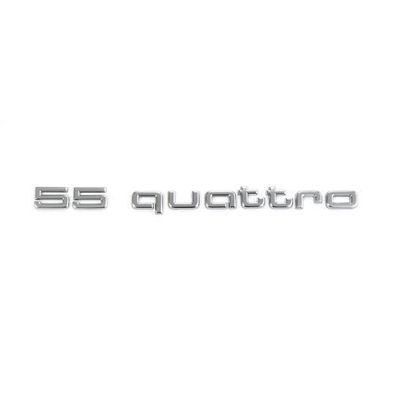 Original Audi 55 quattro Schriftzug silber Heckklappe Emblem Logo alu standard