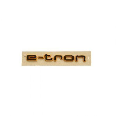 Original Audi e-tron Schriftzug schwarz orange Aufkleber Emblem 4KE853601AT94