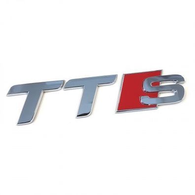 Original Audi Schriftzug TTS Emblem Logo Aufkleber rot chrom 8J08537352ZZ