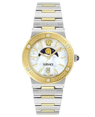 Versace Greca Logo Moonphase Diamonds VE7G00524 Frauenuhr Greca Logo Moonphase Diamon