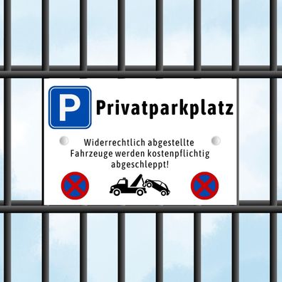 Zaunschild - Privatparkplatz - Perfekt für Doppelstabmattenzäune