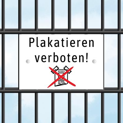 Zaunschild - Plakatieren verboten - Perfekt für Doppelstabmattenzäune
